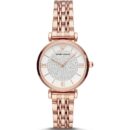 Emporio Armani Ladies' Rose Gold Crystal Dial Stainless Steel Watch - AR11244